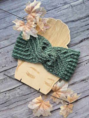 Spiral Aran Headband Crochet Pattern