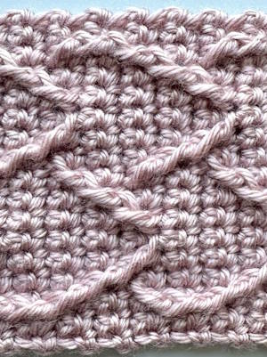 Elegant Hearts crochet headband texture small size