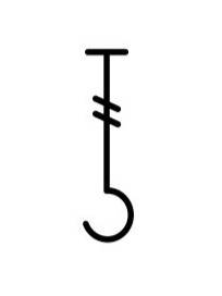 Fptr symbol for front post treble crochet used in crochet charts and diagrams